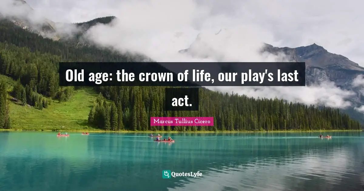 Old age: the crown of life, our play's last act.