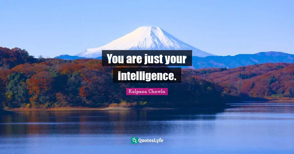 Kalpana Chawla Quotes: "You are just your intelligence."
