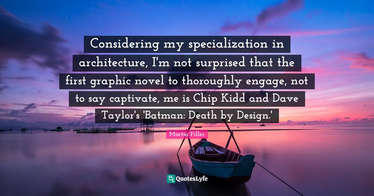 Considering my specialization in architecture, I'm not surprised that the first graphic novel to thoroughly engage, not to say captivate, me is Chip Kidd and Dave Taylor's 'Batman: Death by Design.'