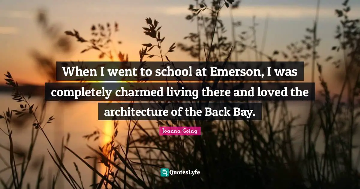 When I went to school at Emerson, I was completely charmed living there and loved the architecture of the Back Bay.
