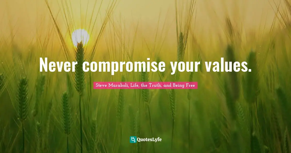 Steve Maraboli, Life, the Truth, and Being Free Quotes: Never compromise your values.