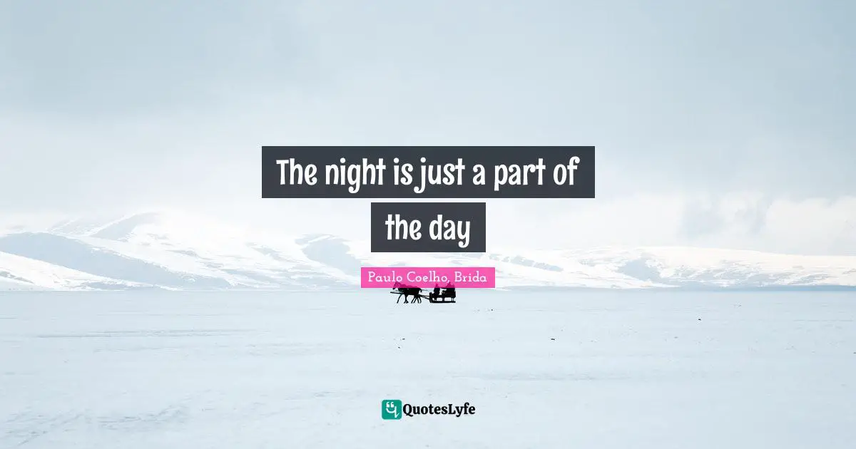 The night is just a part of the day