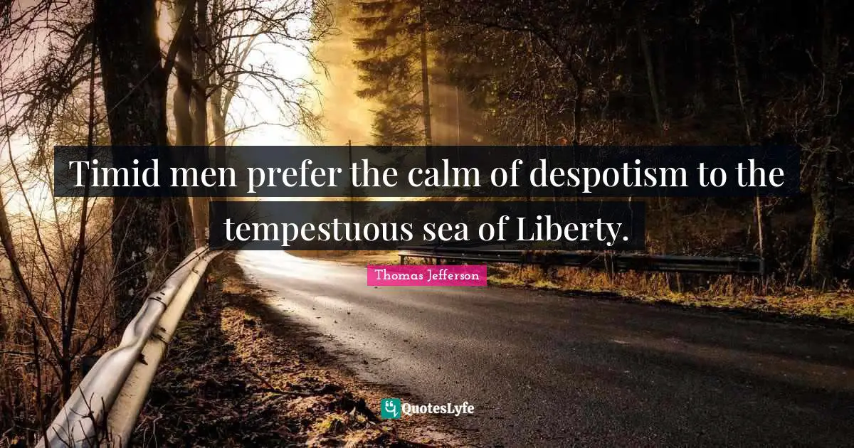 Timid men prefer the calm of despotism to the tempestuous sea of Liberty.