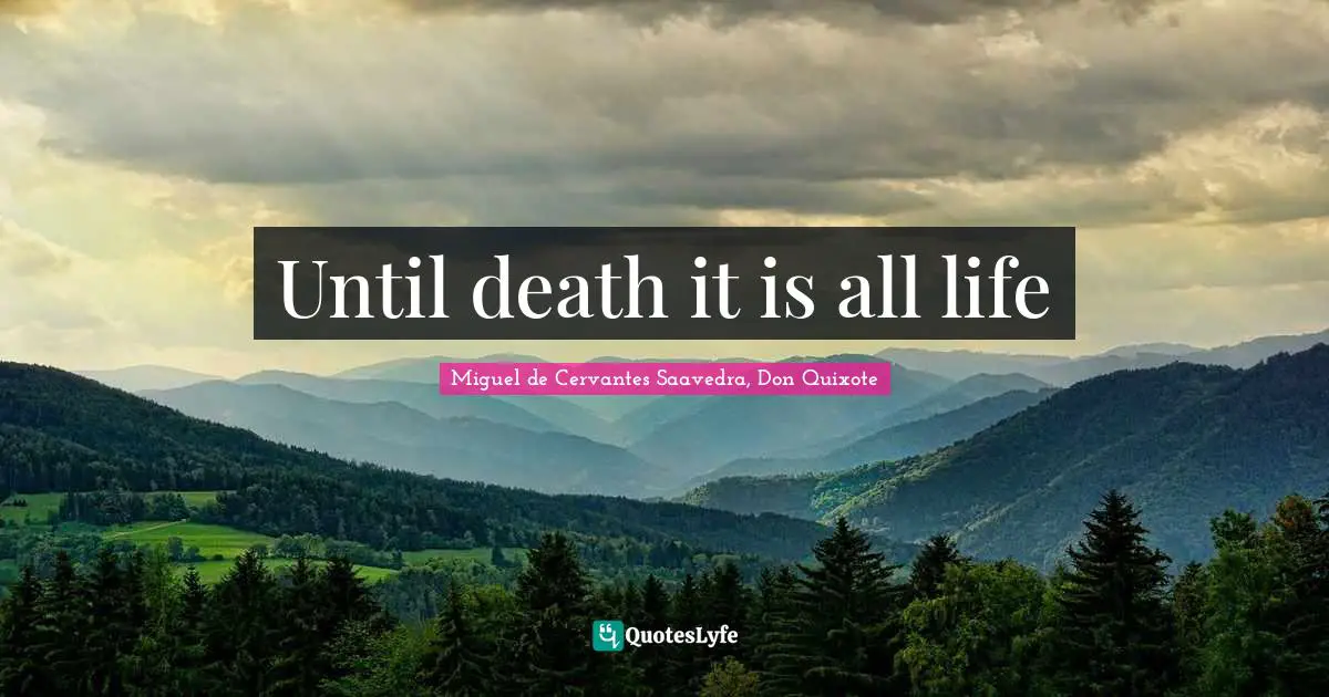 Until death it is all life