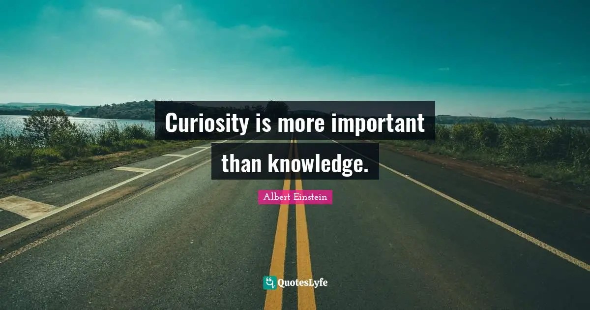 Curiosity is more important than knowledge.