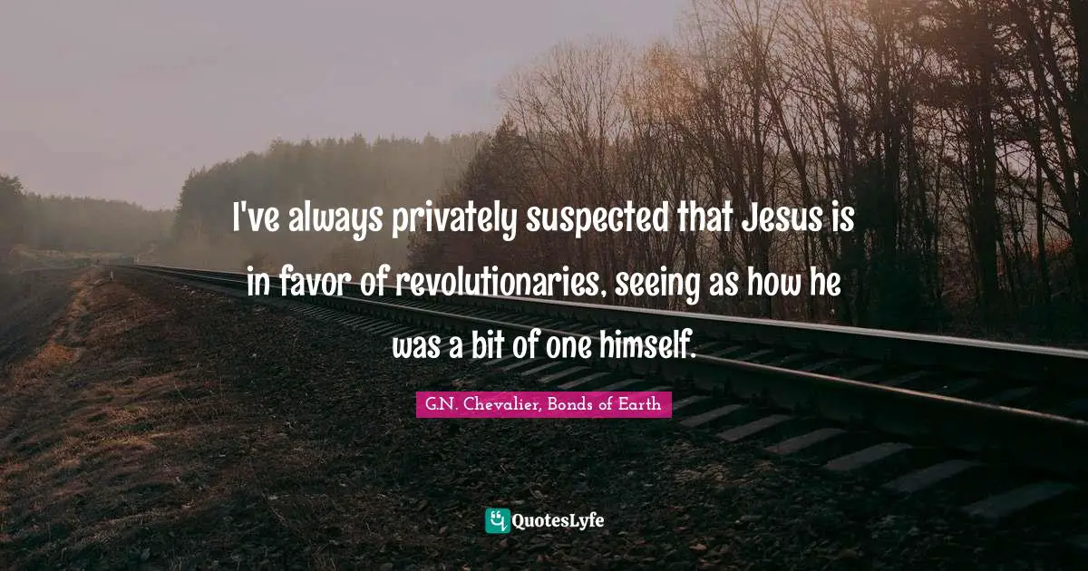 I've always privately suspected that Jesus is in favor of revolutionaries, seeing as how he was a bit of one himself.