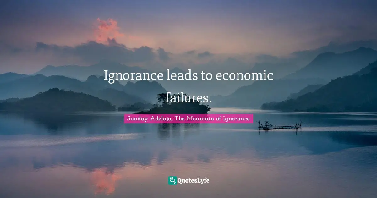Ignorance leads to economic failures.