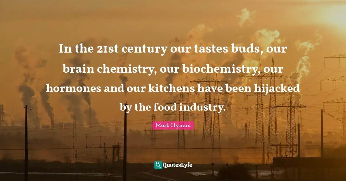 In the 21st century our tastes buds, our brain chemistry, our biochemistry, our hormones and our kitchens have been hijacked by the food industry.