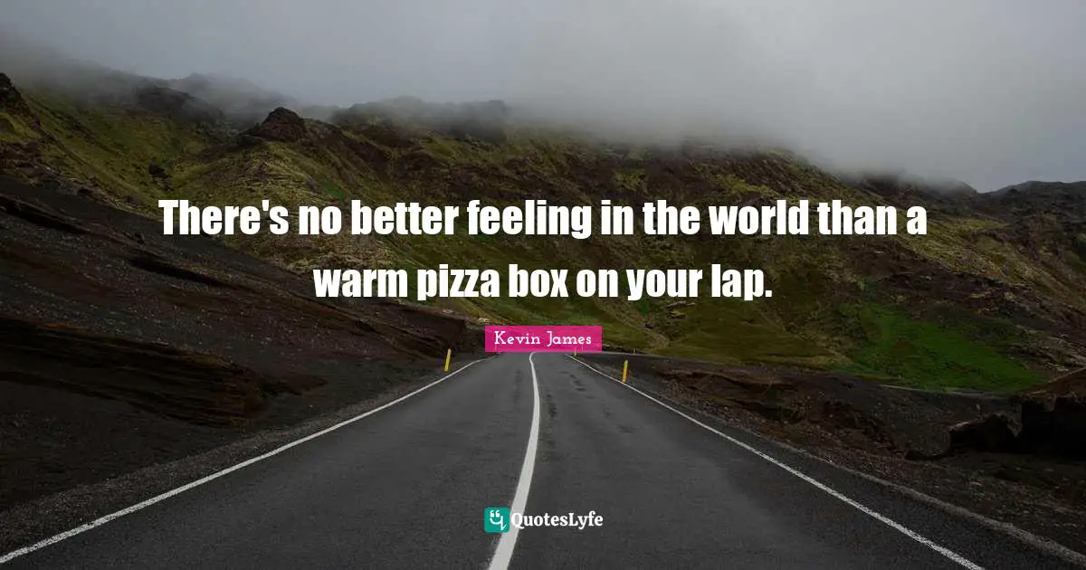 There's no better feeling in the world than a warm pizza box on your lap.
