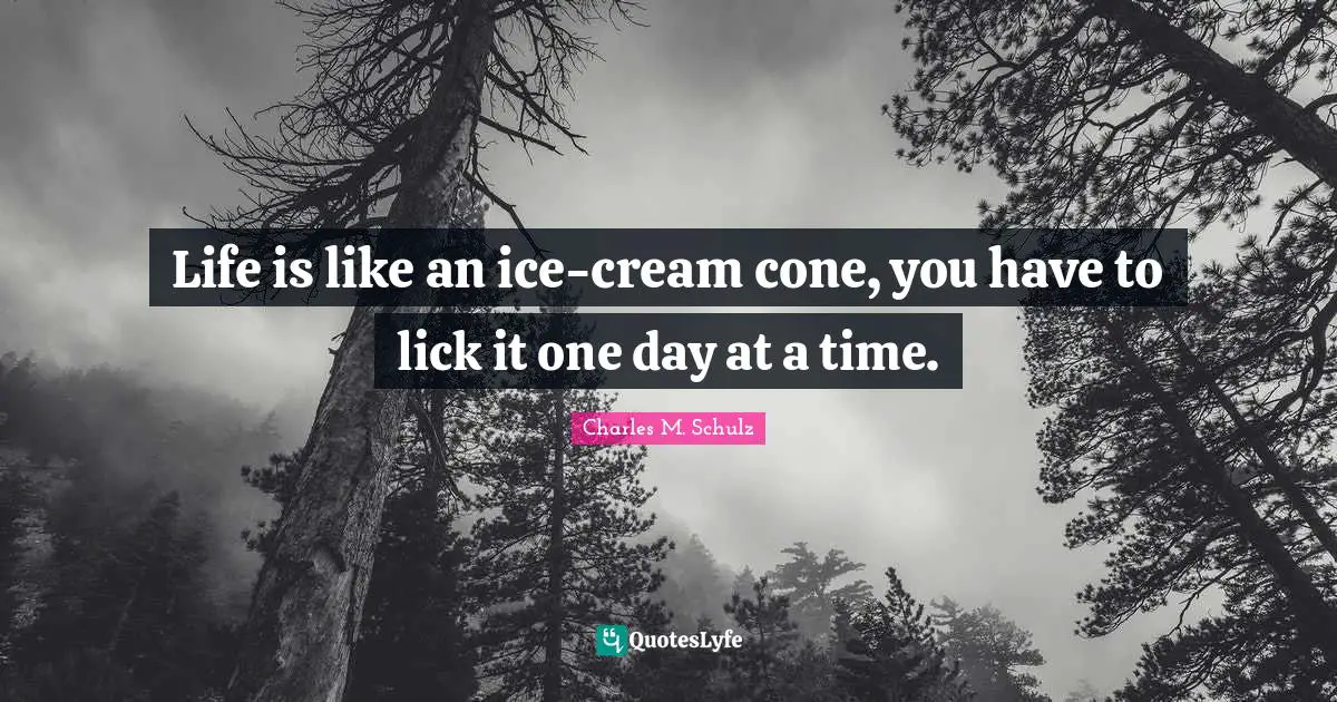 One Day At A Time Quotes: "Life is like an ice-cream cone, you have to lick it one day at a time."