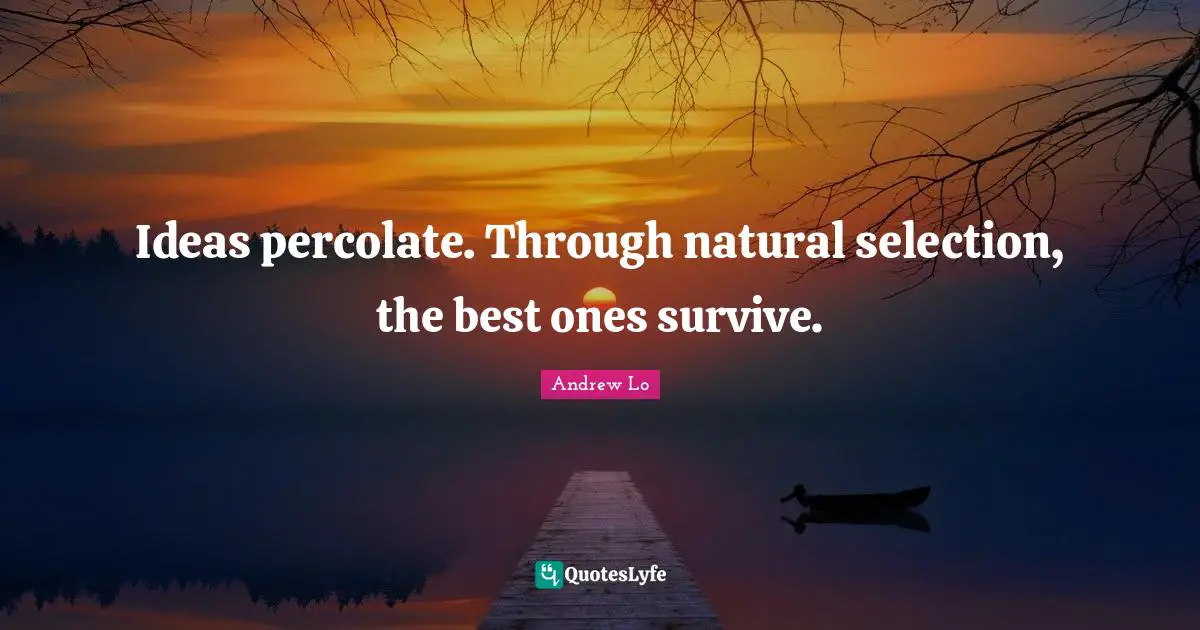 Ideas percolate. Through natural selection, the best ones survive.