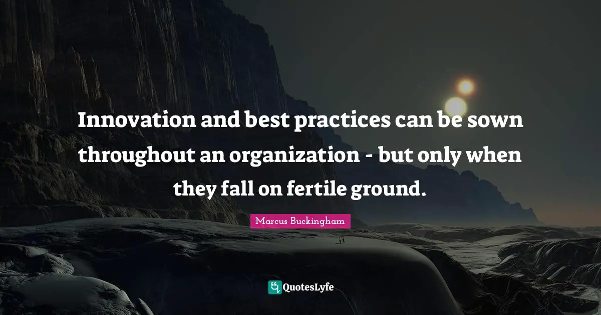 Innovation and best practices can be sown throughout an organization - but only when they fall on fertile ground.