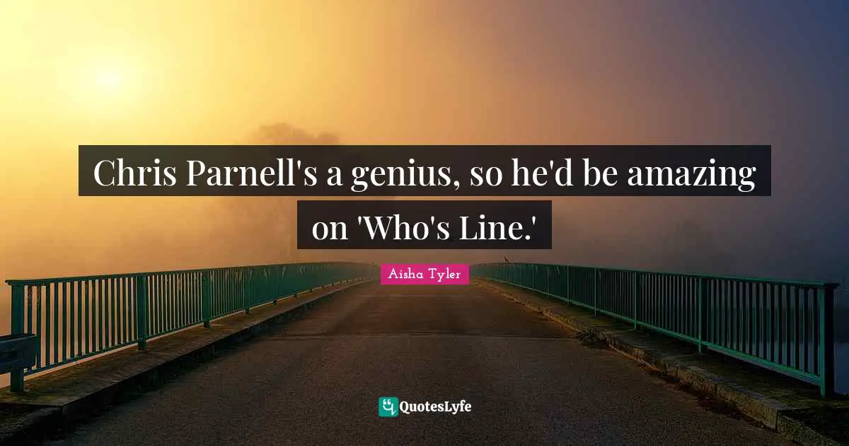 Chris Parnell's a genius, so he'd be amazing on 'Who's Line.'