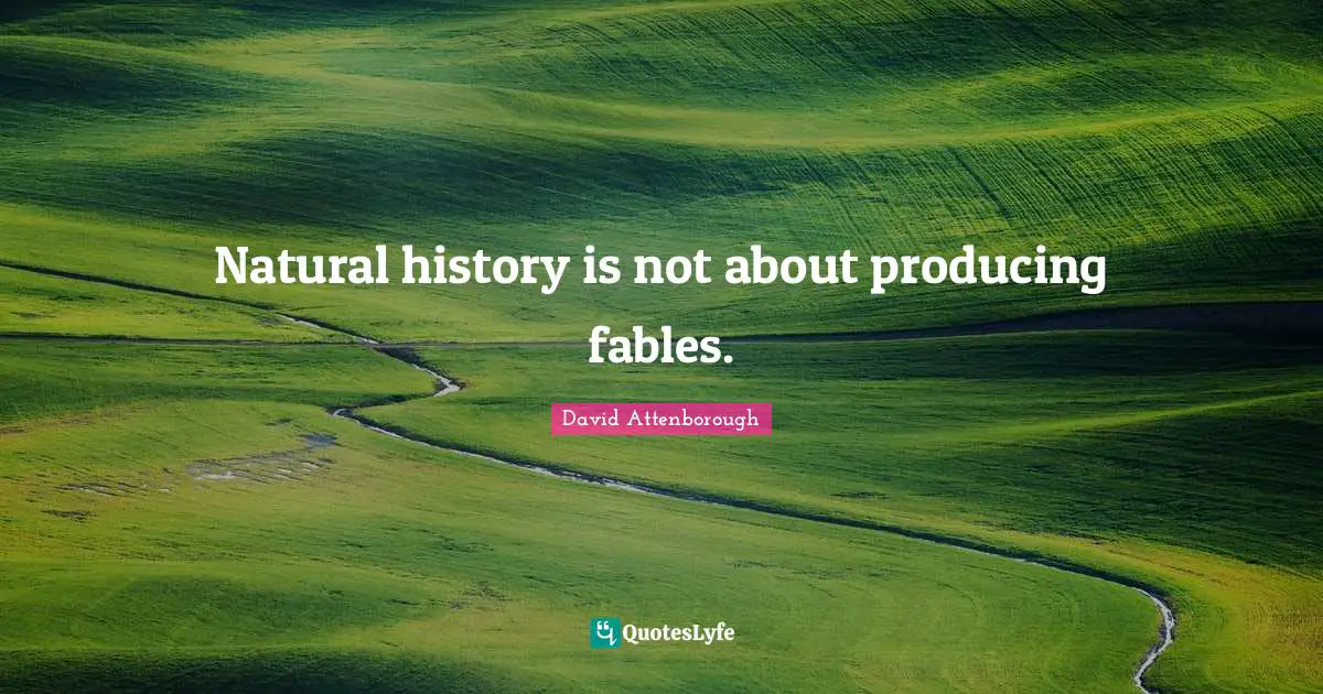 Natural history is not about producing fables.