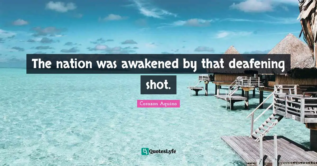The nation was awakened by that deafening shot.