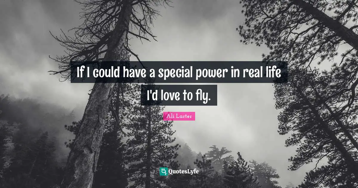 If I could have a special power in real life I'd love to fly.