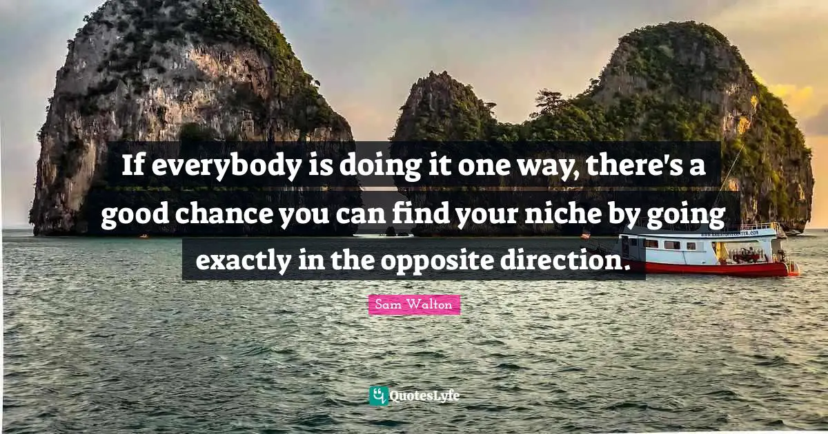 If everybody is doing it one way, there's a good chance you can find your niche by going exactly in the opposite direction.