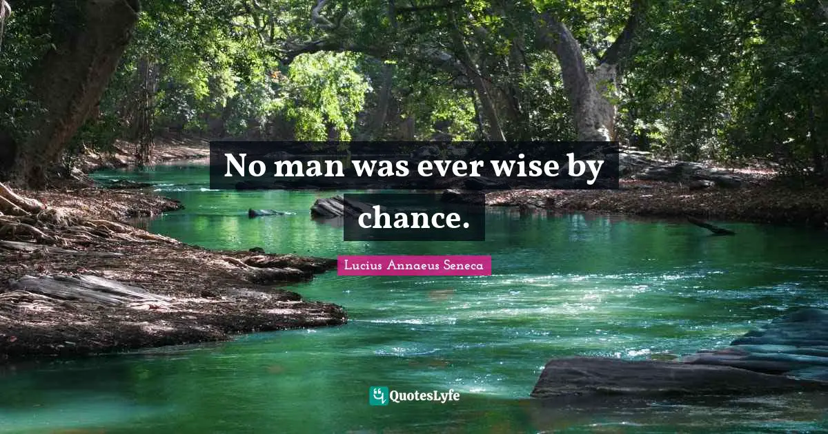 Lucius Annaeus Seneca Quotes: No man was ever wise by chance.