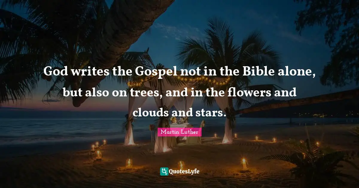 Stars Quotes: "God writes the Gospel not in the Bible alone, but also on trees, and in the flowers and clouds and stars."