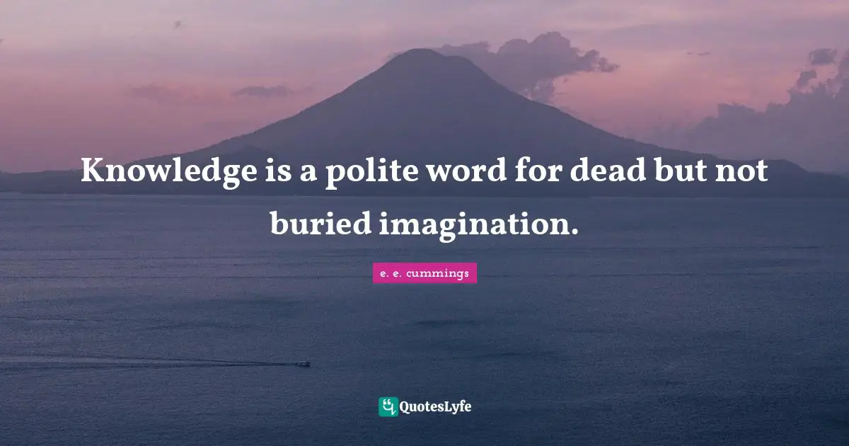 Knowledge is a polite word for dead but not buried imagination.