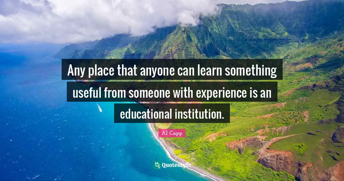 Any place that anyone can learn something useful from someone with experience is an educational institution.