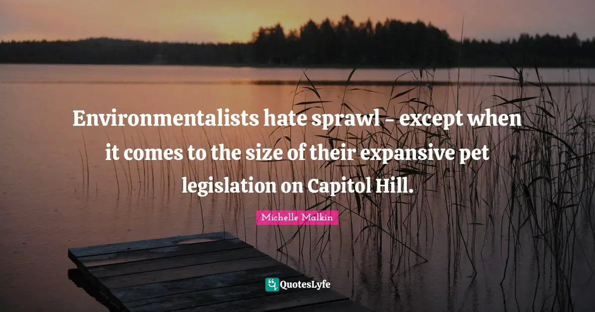 Environmentalists hate sprawl - except when it comes to the size of their expansive pet legislation on Capitol Hill.