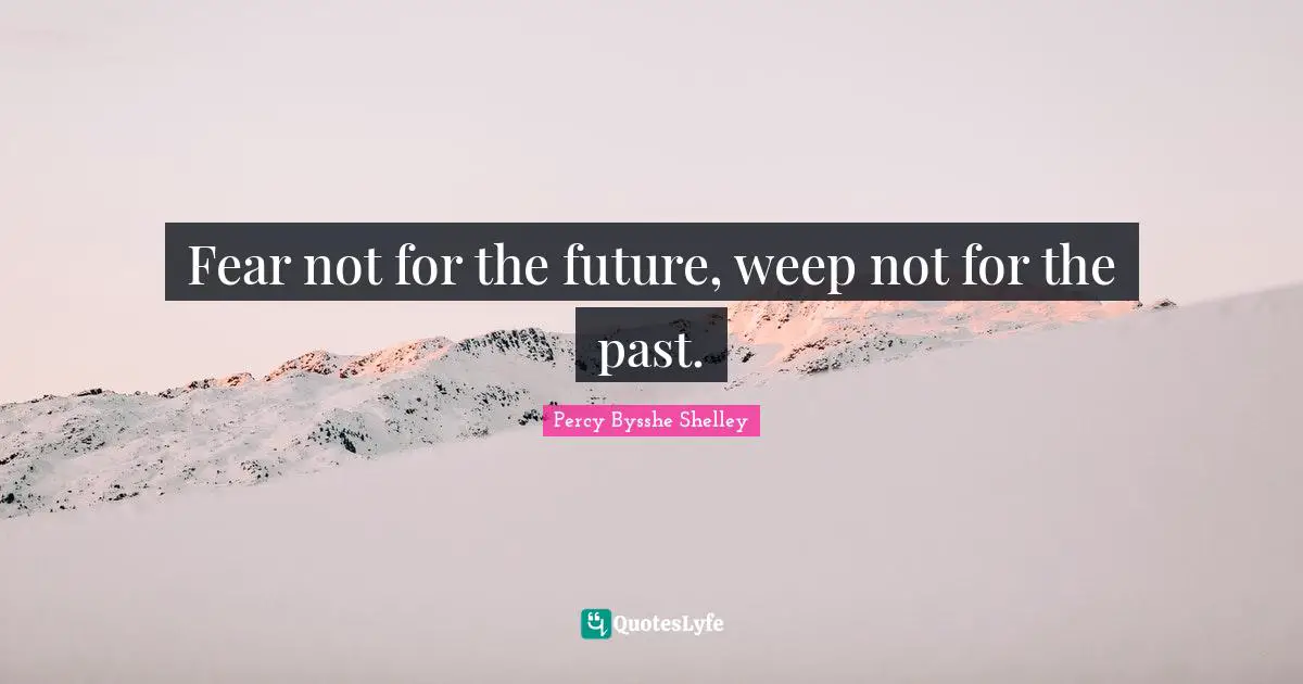 Weep Quotes: "Fear not for the future, weep not for the past."