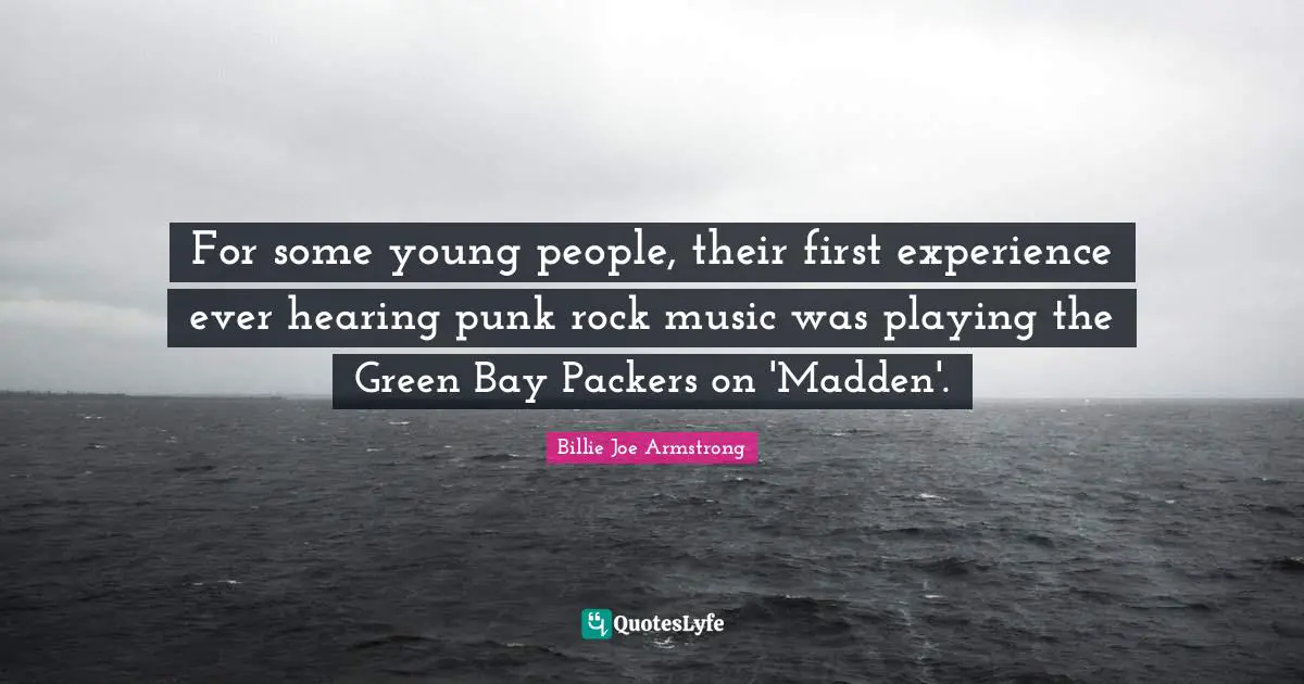 For some young people, their first experience ever hearing punk rock music was playing the Green Bay Packers on 'Madden'.