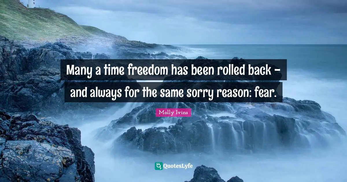 Many a time freedom has been rolled back - and always for the same sorry reason: fear.