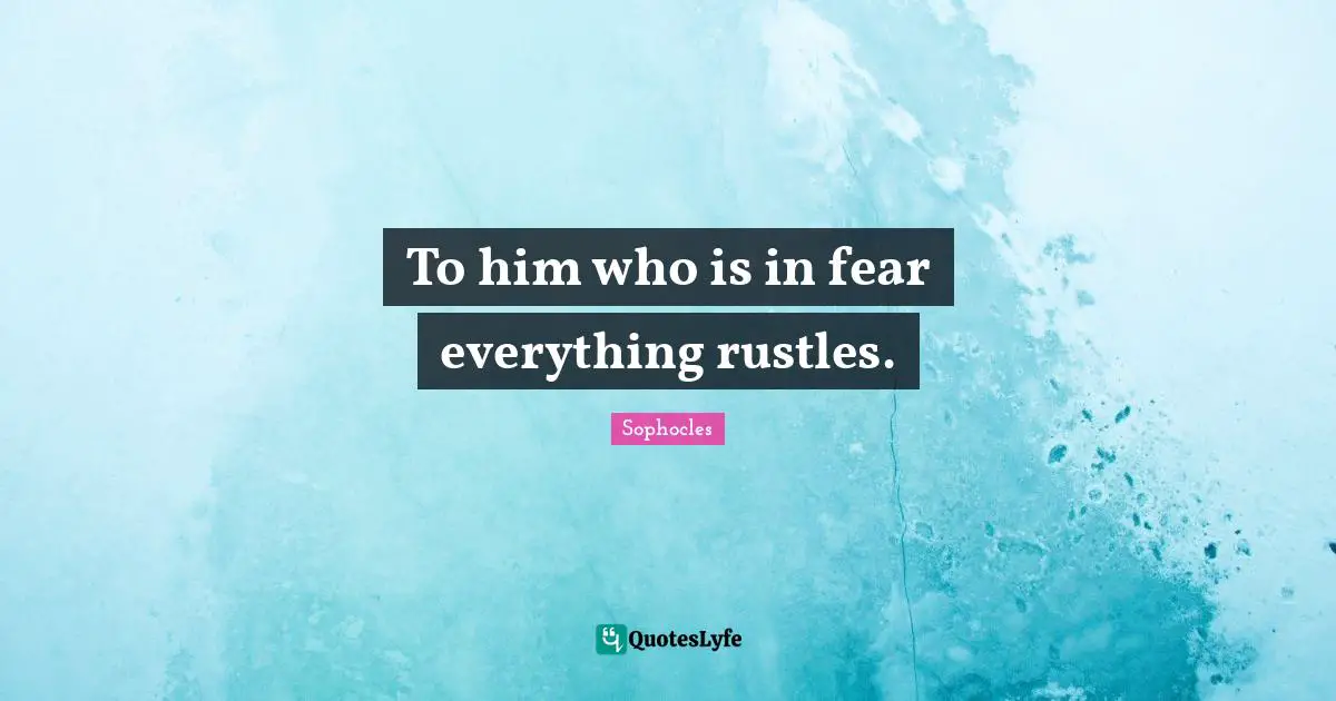 To him who is in fear everything rustles.