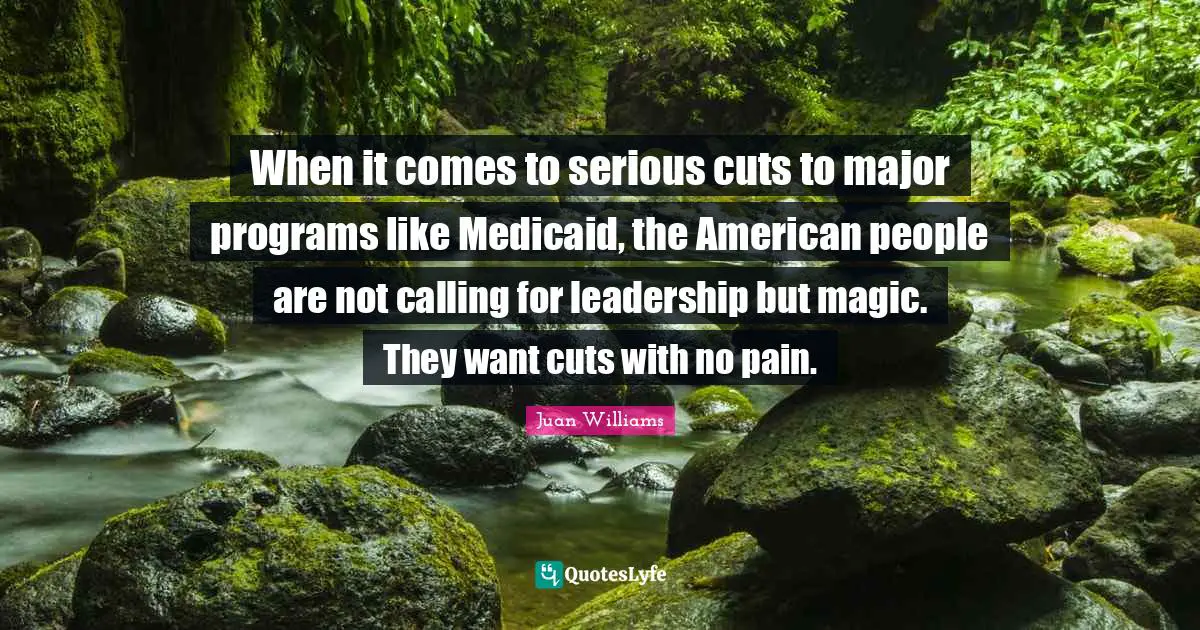 When it comes to serious cuts to major programs like Medicaid, the American people are not calling for leadership but magic. They want cuts with no pain.