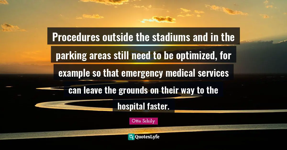 Procedures outside the stadiums and in the parking areas still need to be optimized, for example so that emergency medical services can leave the grounds on their way to the hospital faster.