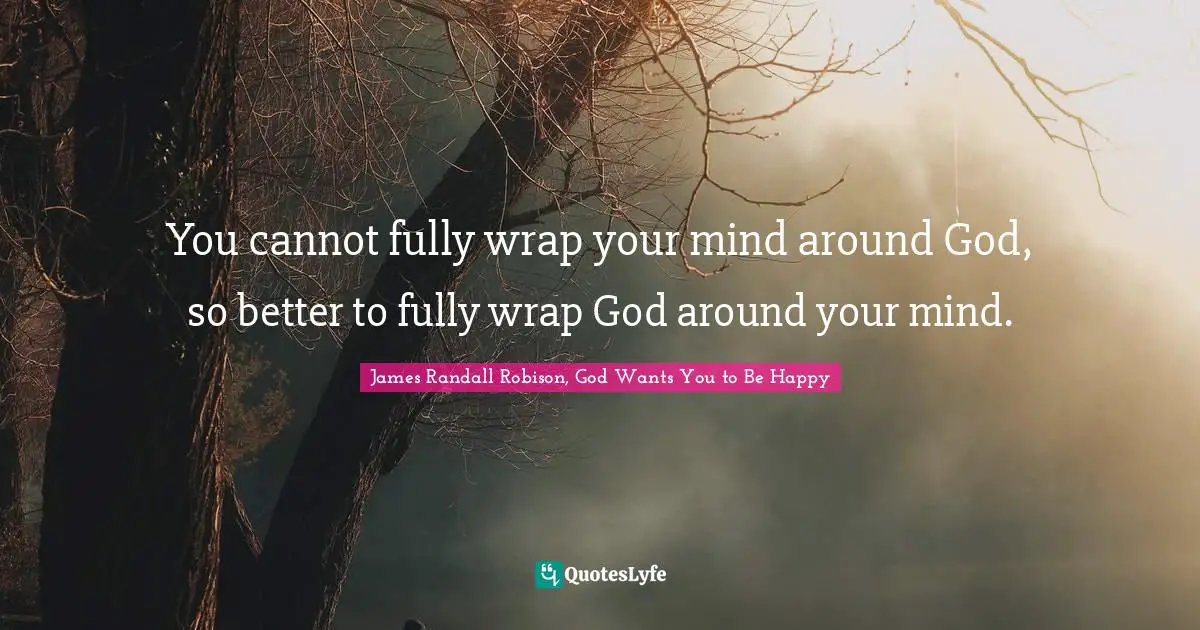 James Randall Robison, God Wants You To Be Happy Quotes: "You cannot fully wrap your mind around God, so better to fully wrap God around your mind."