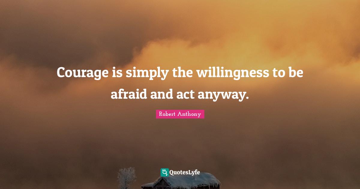 Courage is simply the willingness to be afraid and act anyway.