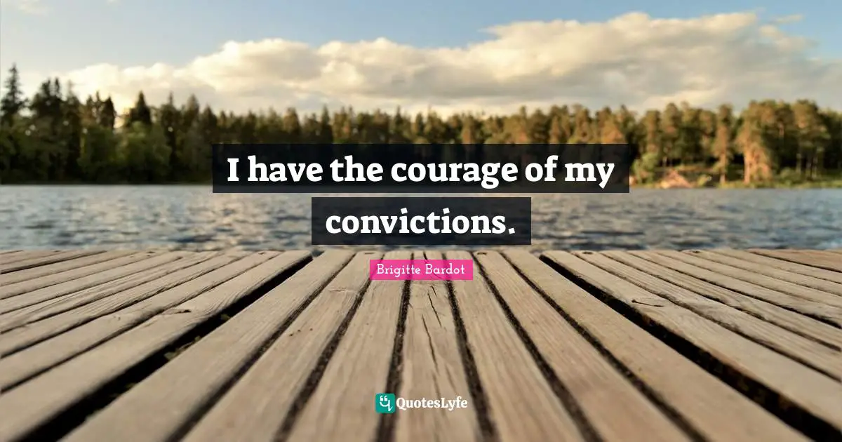I have the courage of my convictions.