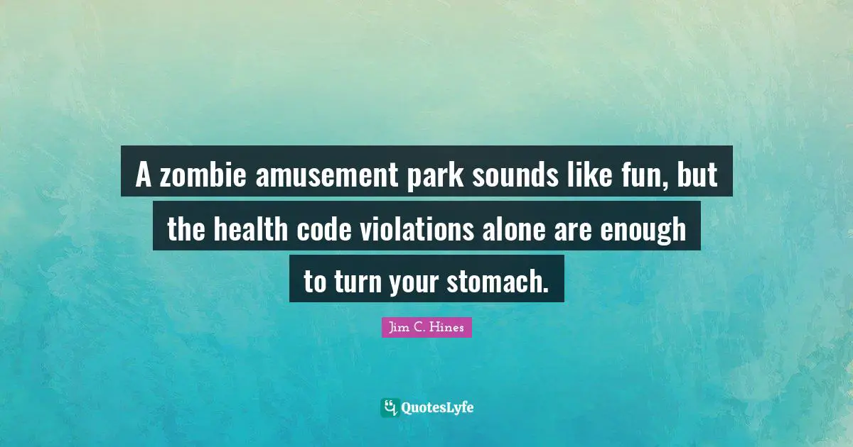 A zombie amusement park sounds like fun, but the health code violations alone are enough to turn your stomach.