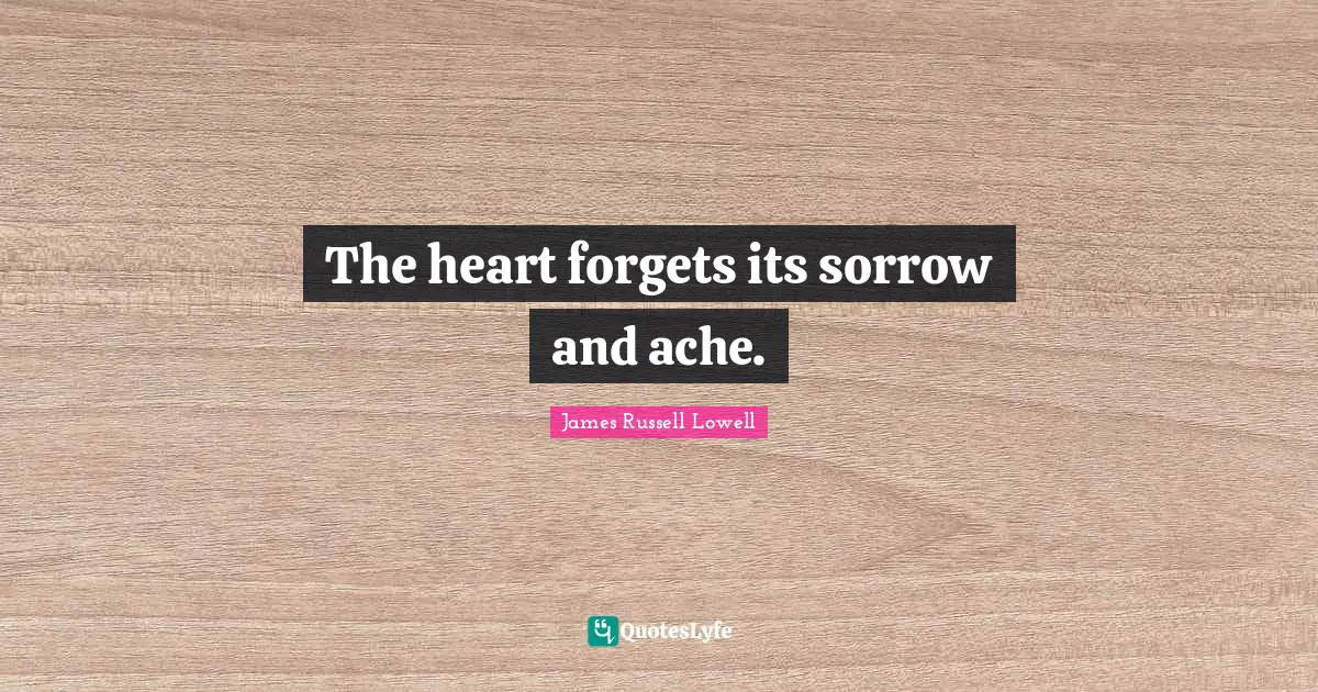 Forgets Quotes: "The heart forgets its sorrow and ache."