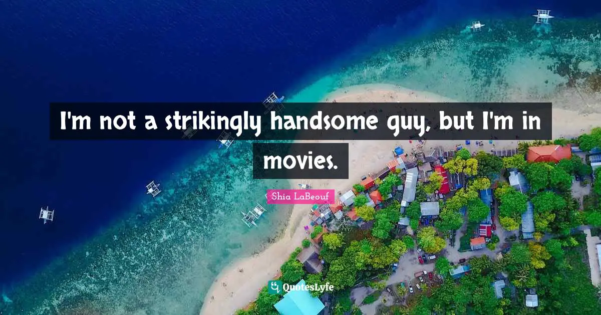 I'm not a strikingly handsome guy, but I'm in movies.