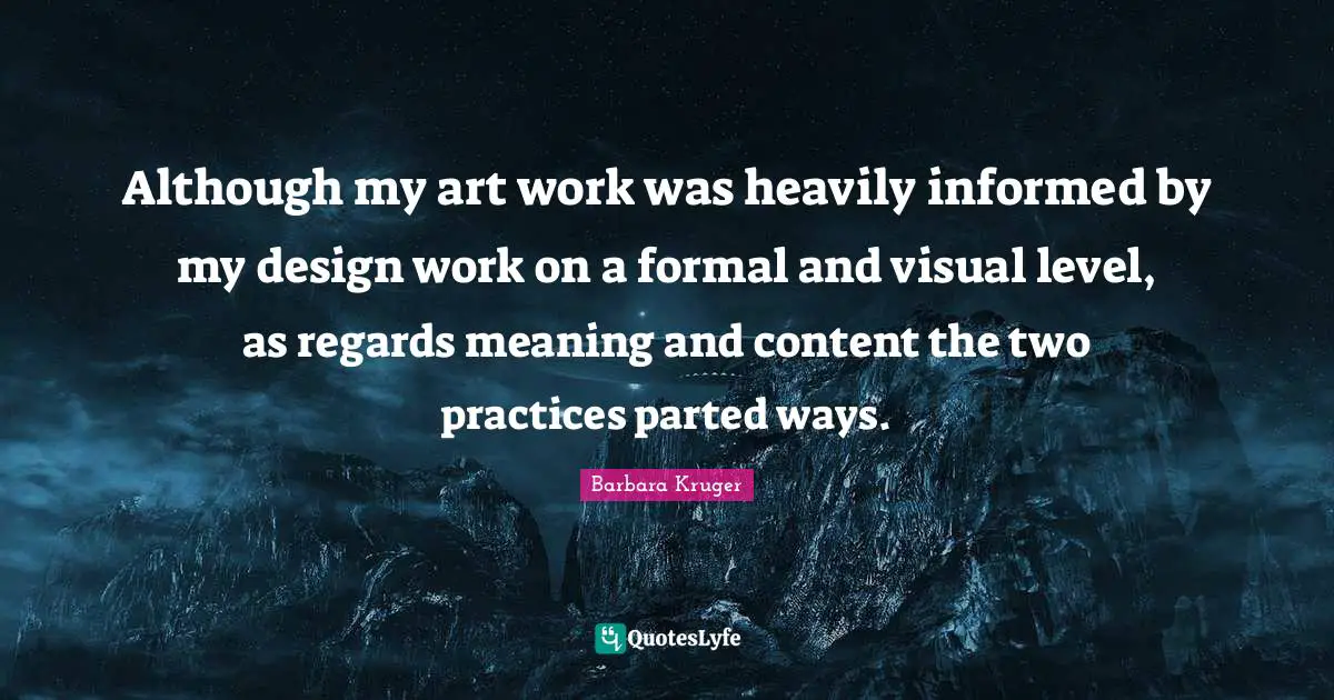 Although my art work was heavily informed by my design work on a formal and visual level, as regards meaning and content the two practices parted ways.