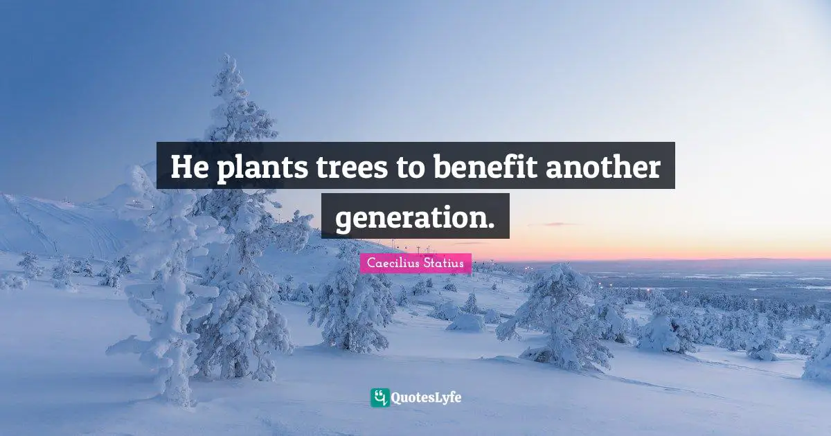 He plants trees to benefit another generation.
