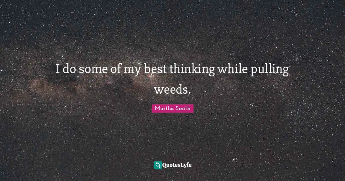 I do some of my best thinking while pulling weeds.