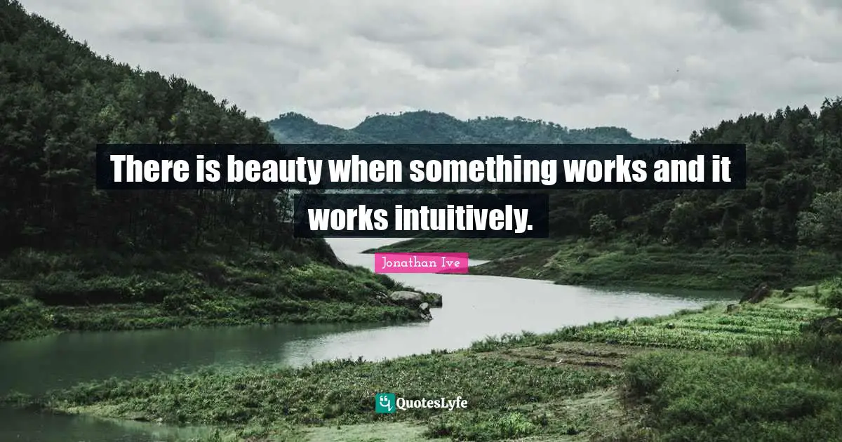 Works Quotes: "There is beauty when something works and it works intuitively."