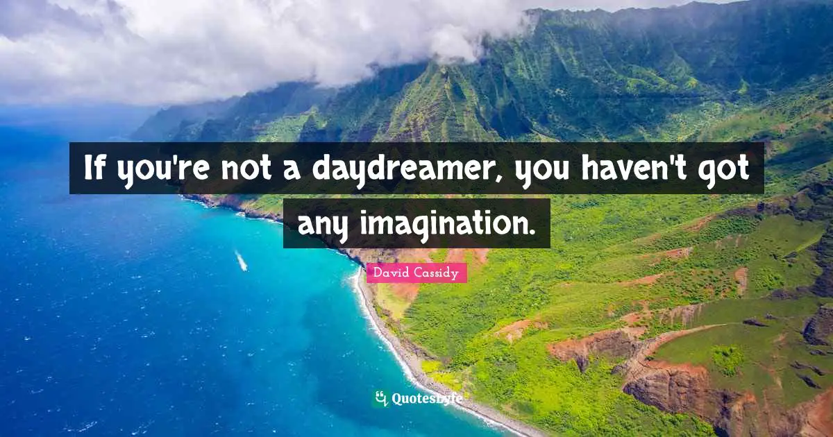 Daydreamer Quotes: "If you're not a daydreamer, you haven't got any imagination."