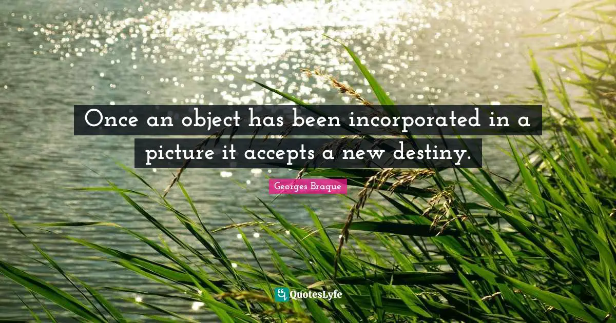 Once an object has been incorporated in a picture it accepts a new destiny.