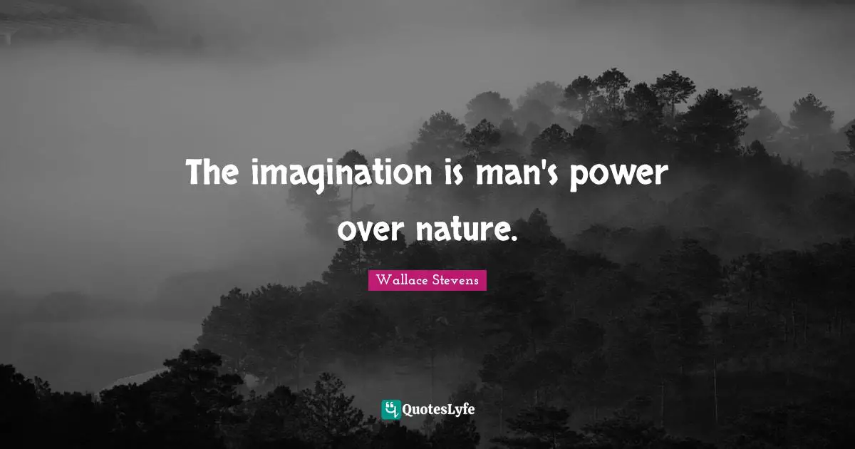S.M. Stevens Quotes: "The imagination is man's power over nature."