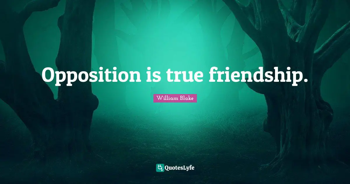 True Friendship Quotes: "Opposition is true friendship."