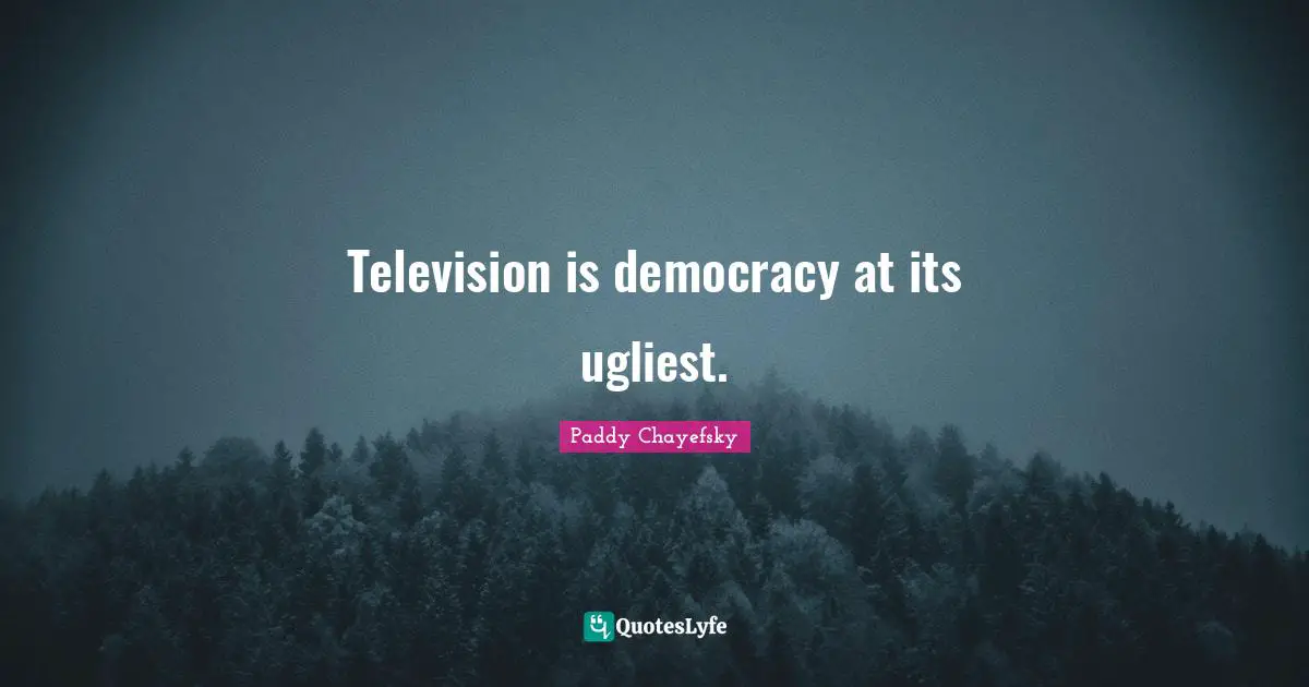 Television is democracy at its ugliest.