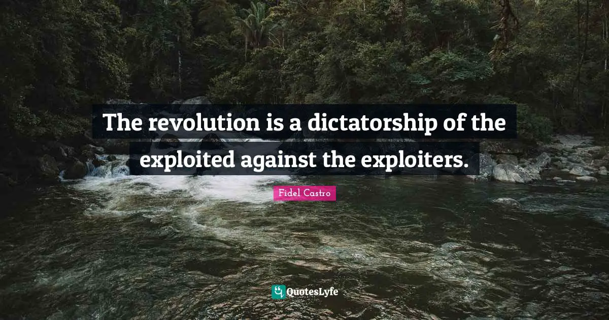 The revolution is a dictatorship of the exploited against the exploiters.