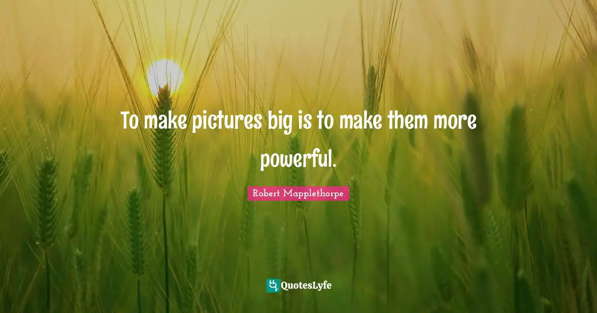 To make pictures big is to make them more powerful.
