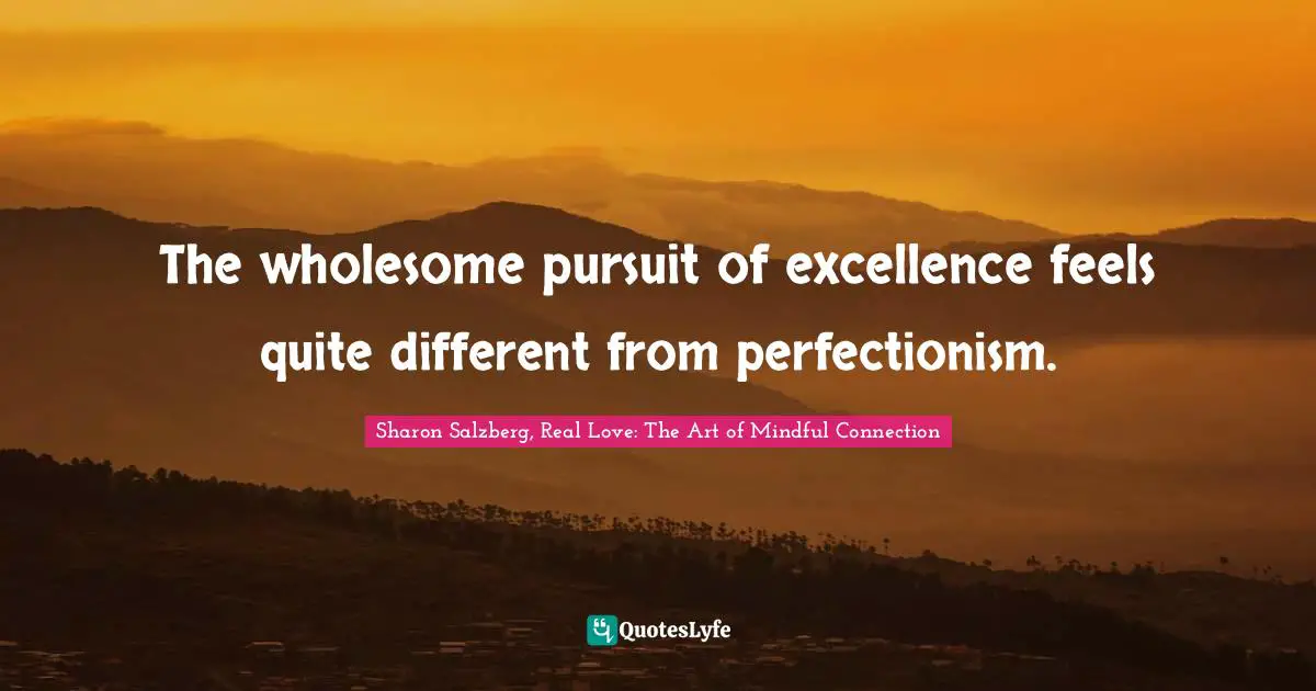 The wholesome pursuit of excellence feels quite different from perfectionism.